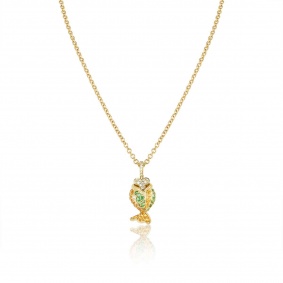 Yellow Gold Gem-Set Fish Pendant